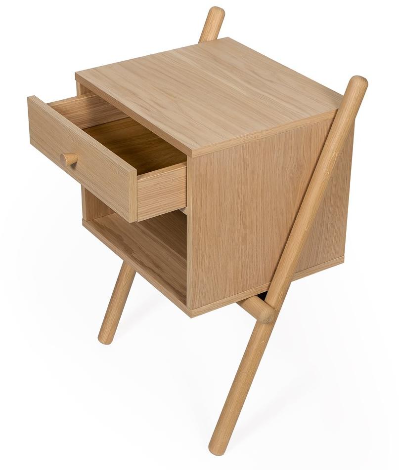 Woodman Прикроватная тумбочка из шпонированной древесины с ящиками Wiru sun-id-1507545 - Вид №2