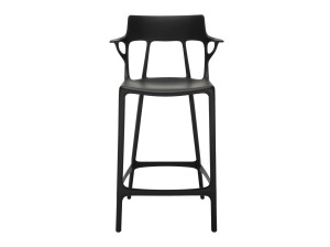 Высокий стул из переработанного инженерного пластика для сада со спинкой