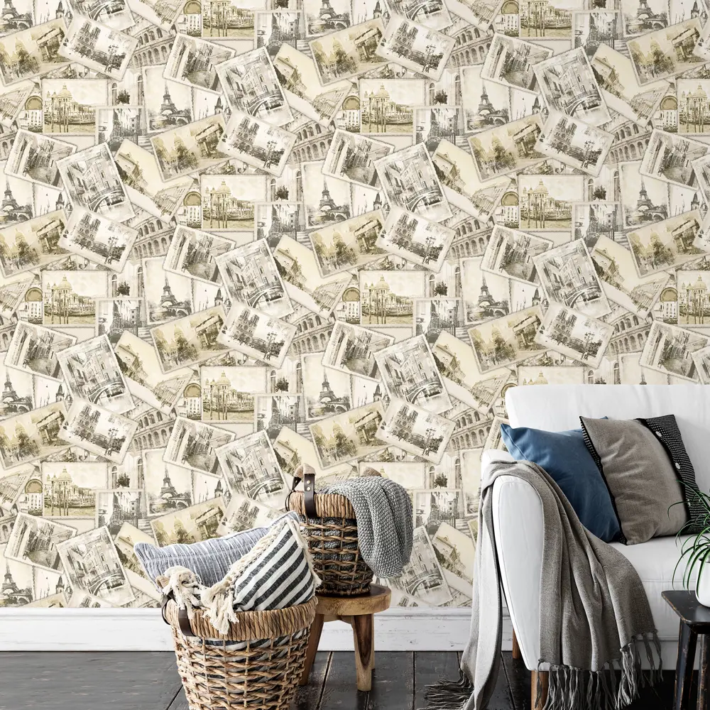 Обои флизелиновые Аспект ру Город бежевые 1.06 м 70094-28 STLM-2114704 - Вид №2