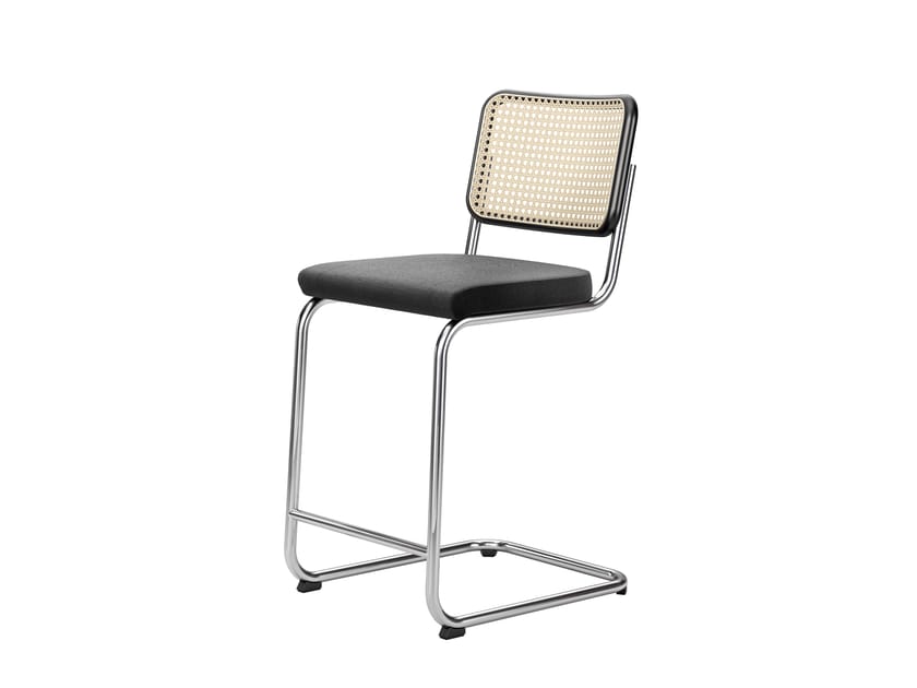 Мягкий консольный табурет со спинкой из тростника THONET S 32 / S 64 ARCH-00131081