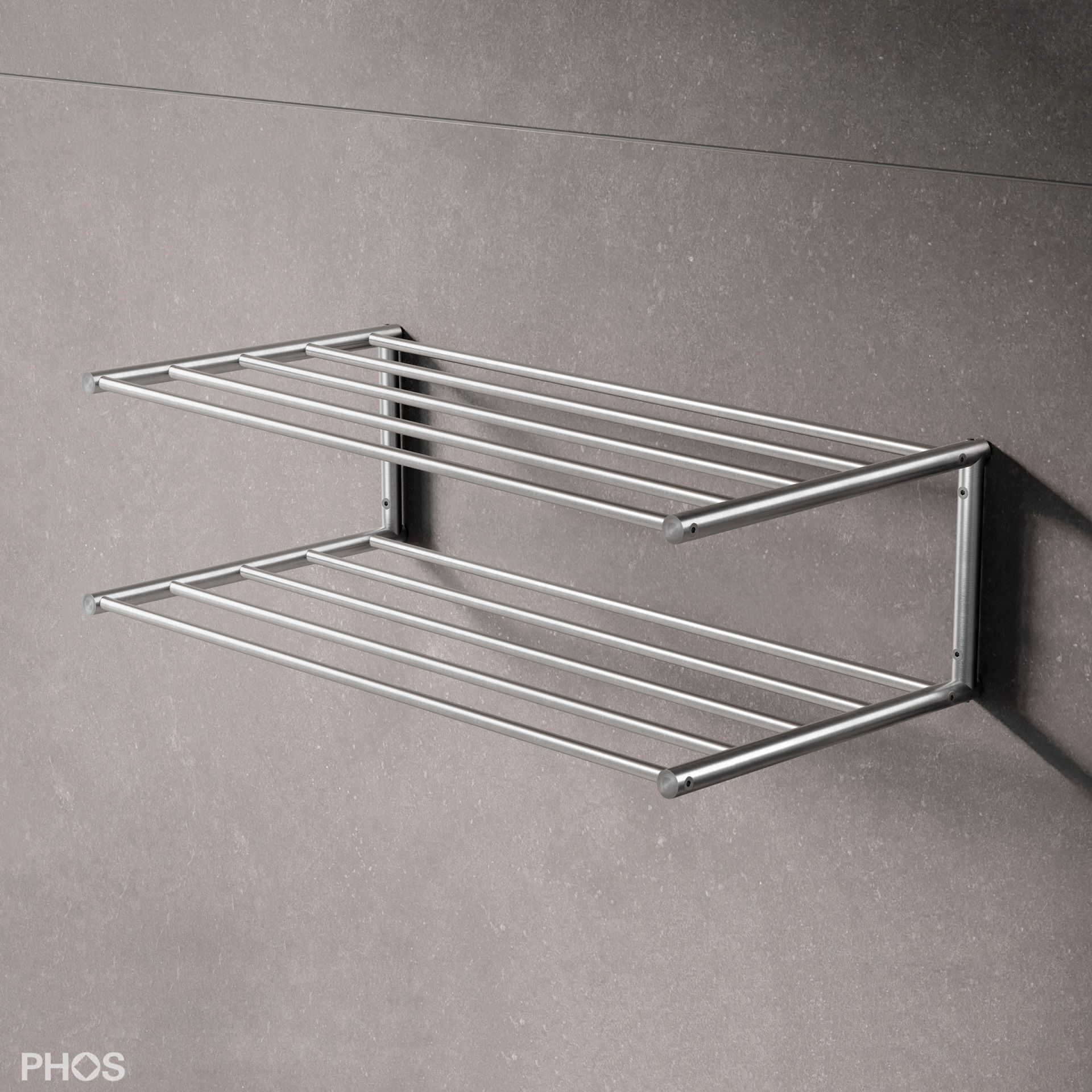 SR800-2W-B Полотенцесушитель настенный, 1 поле, 2 уровня, ширина 80 см PHOS  - Вид №1