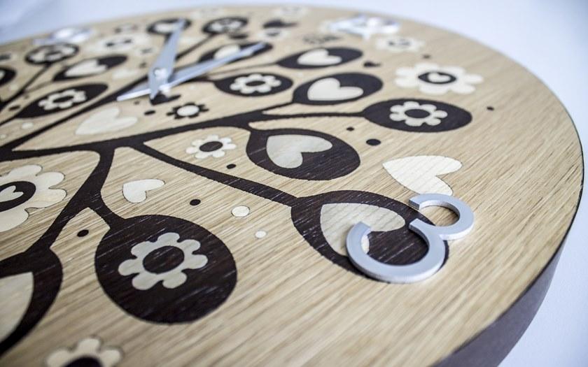 LIGNIS® Настенные часы из инкрустированного дерева Dolcevita love 10.040 / 10.118 - Вид №3