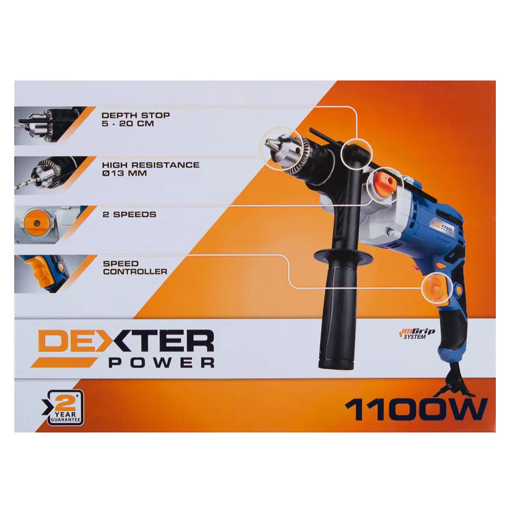 Дрель ударная Dexter Power PC1100DID, 1100 Вт STLM-2167588 - Вид №5
