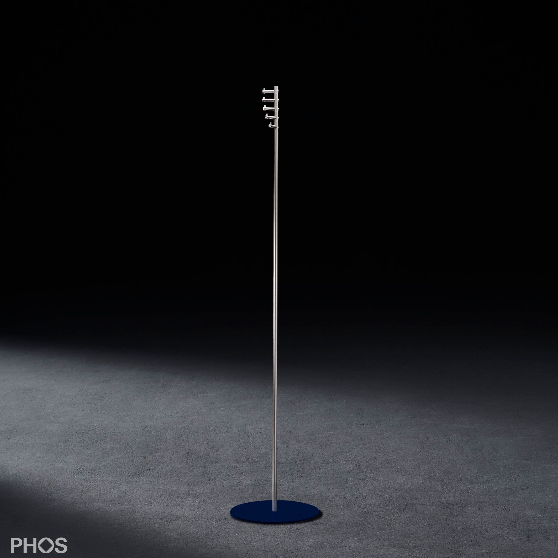 T1-BPB Вешалка для одежды, 5 вращающихся крючков для одежды, основание: синее. PHOS 