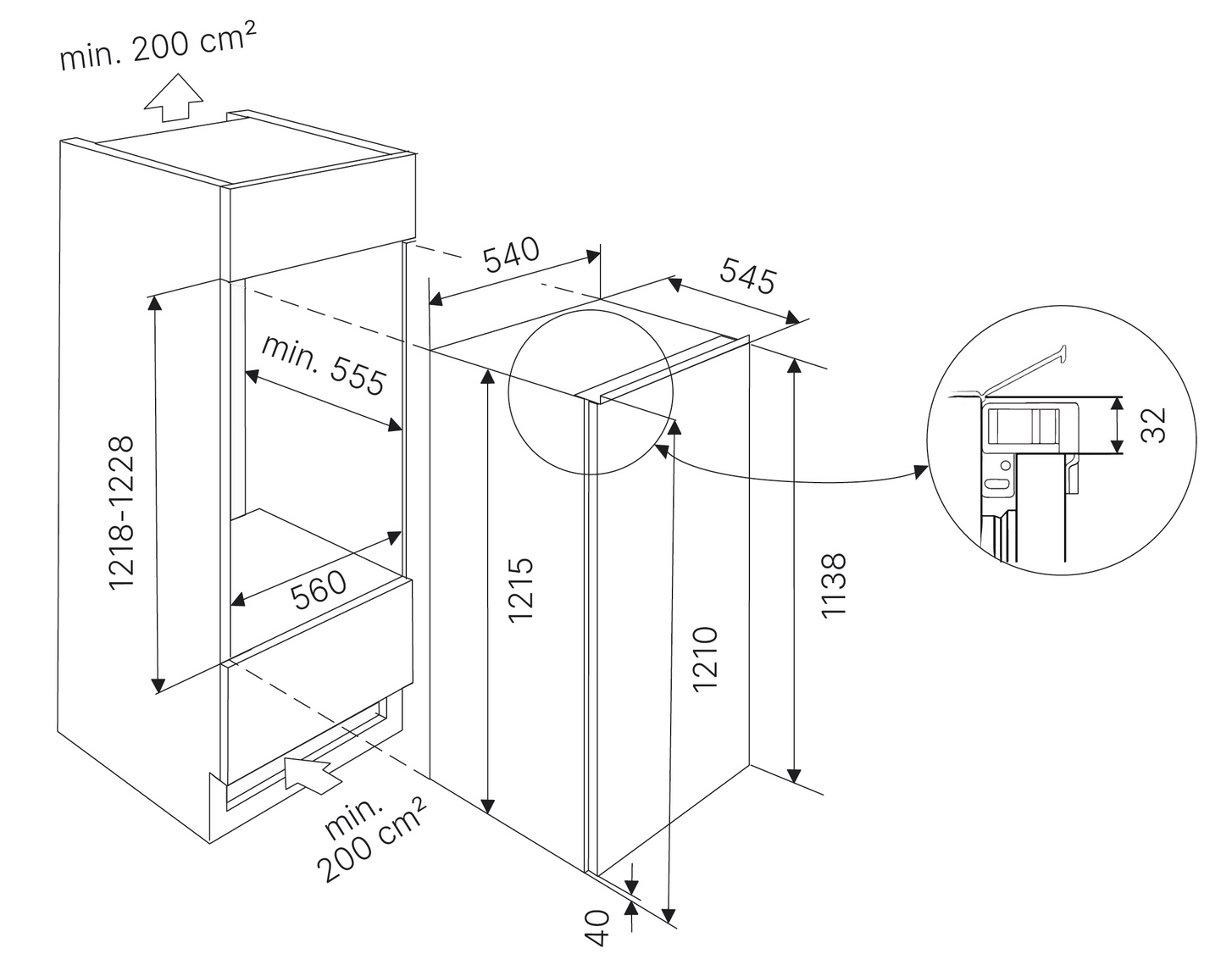 9255891 Встраиваемый холодильник Kuppersbusch FK 4545.1I STDN-0034769 - Вид №1