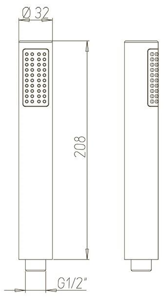 Paini Pixel, Morgana, Pad 81CR155 душевая лейка  - Вид №1