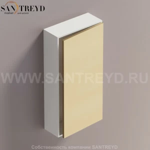LIFT Модульный шкаф 80 см с правой дверью на доводчиках. Модули могут располагаться горизонтально и вертикально. Отделка: белая краска и бронза. AMOB052NRLZDX