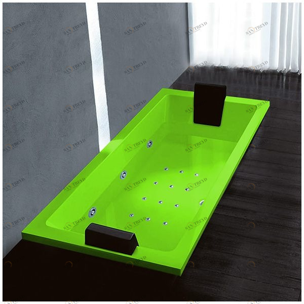 Ванна Gruppo treesse Quadra 180 V078N-DX-S салатовая с гидромассажем и аэромассажем прямоугольная встроенная правая AWAV078NDXS