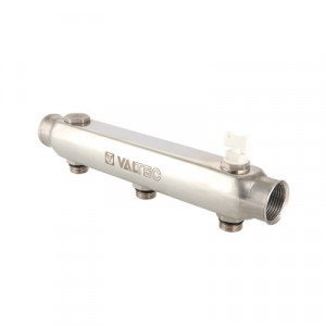 VTc.510.SS.080504 Коллектор из нержавеющей стали с межосевым расстоянием выходов 100 мм Valtec 1 1/2", 4 x 3/4"