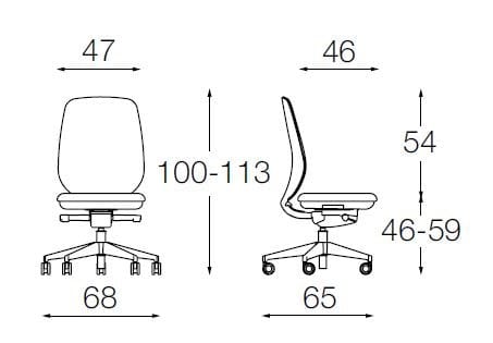 Офисное кресло с регулируемой высотой и сеткой с 5 спицами Diemme Кожа ARCH-00025677 - Вид №4