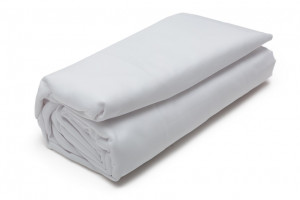 FSH180_BL_P простынь на резинке 180/200 выс 30 blanc белый перкаль Blanc des Vosges