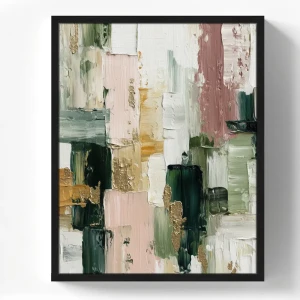 Картина в раме Зеленая абстракция 40x50 см цвет разноцветный