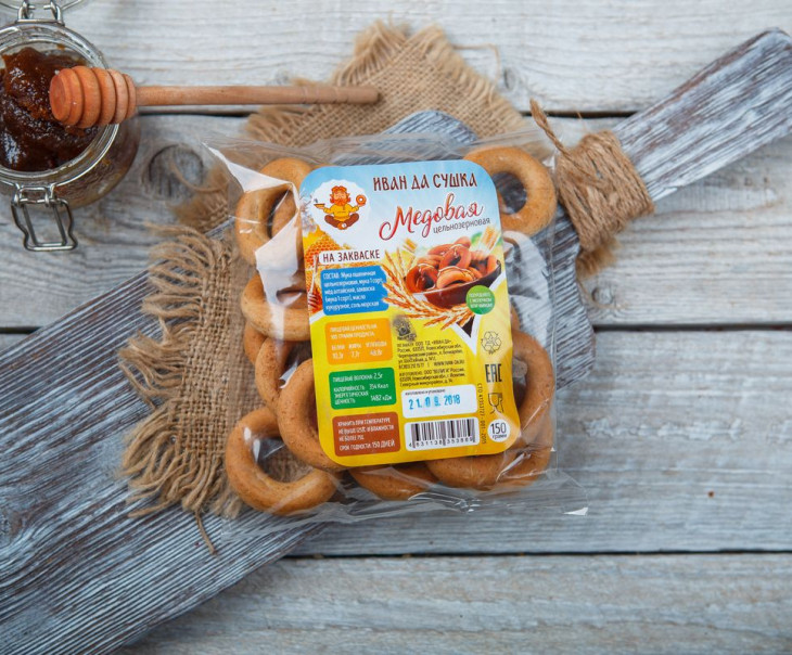 2080 Сушка медовая цельнозерновая на закваске Вкусляндия  - Вид №1