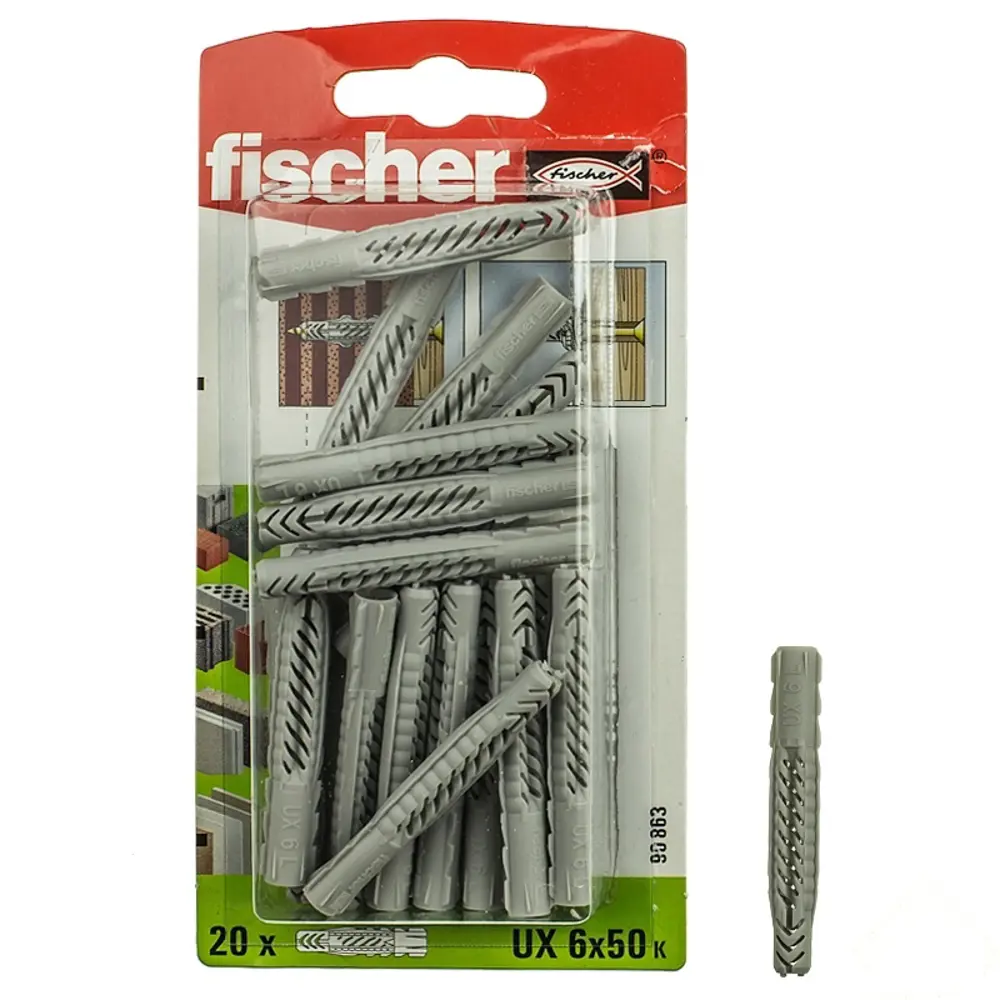 Дюбель универсальный Fischer UX без кромки 6x50 мм нейлон 20 шт STLM-2013047
