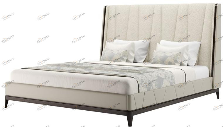 FRATO Кожаная кровать King size с мягким изголовьем  Ffu010004aan 