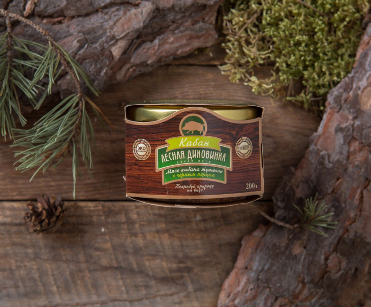 3342 Тушеное мясо кабана с черным перцем (стекло) Вкусляндия 