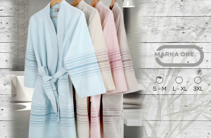 У40857 Халат L-Xl, 40%бамбук 60%хлопок, Розовый 1 Marka