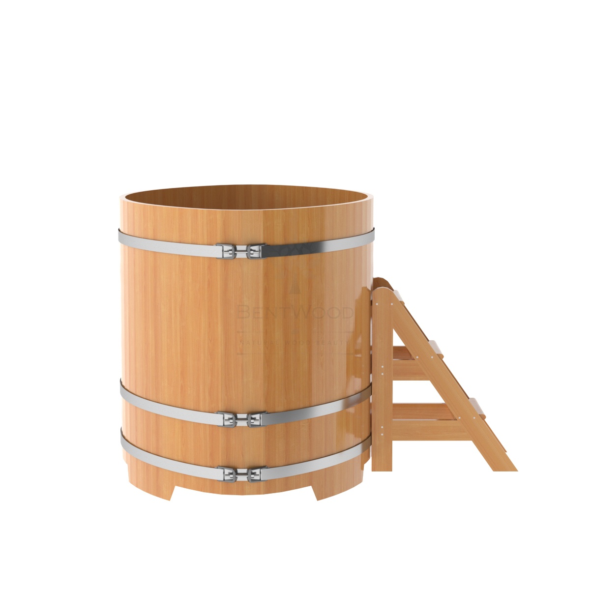 1189 Купель овальная из лиственницы 1,15х1,83х1,2 натуральная премиум Alyarus  - Вид №2