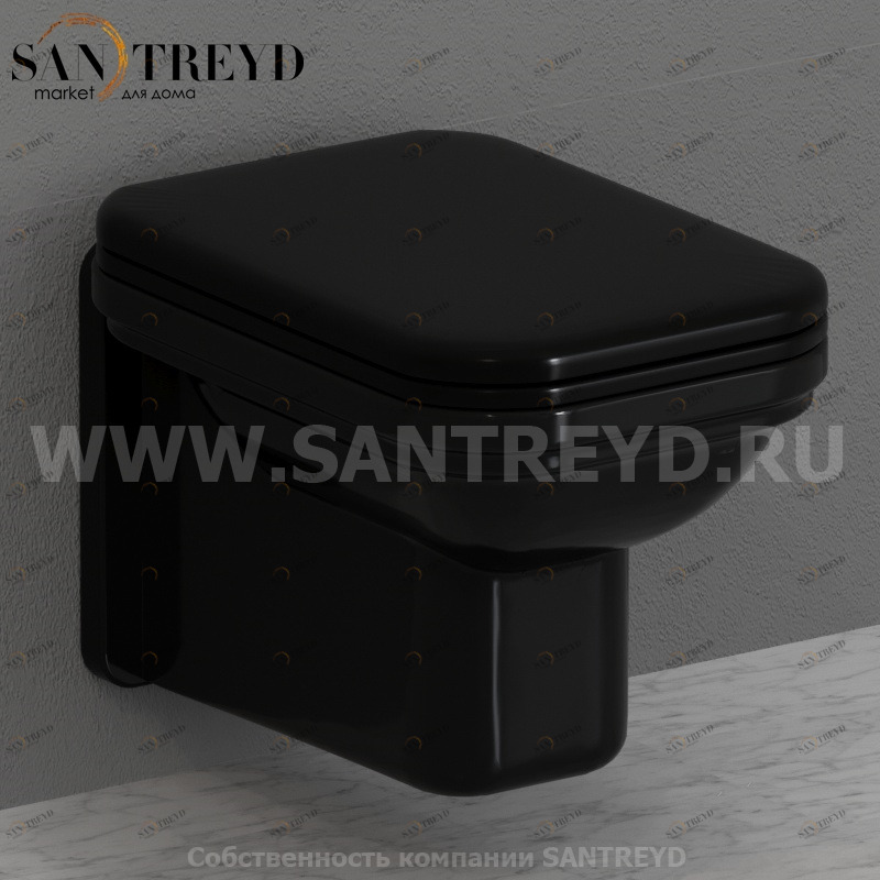 411504 Подвесной унитаз настенный Черный Kerasan Waldorf Италия