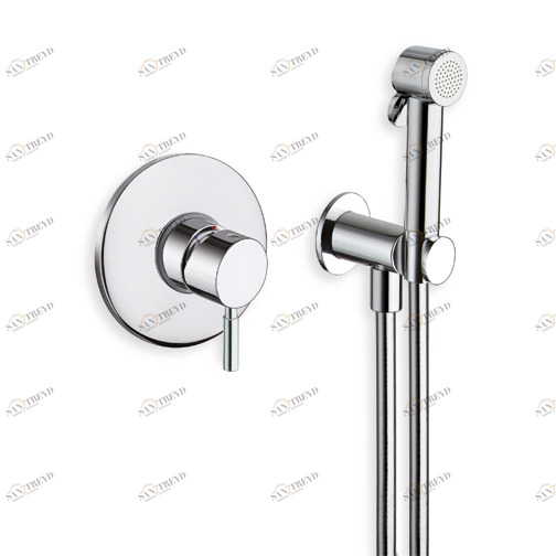 CRIWJ660 Клапан смесителя для унитаза / биде с душевой трубкой, металлической пластиной и настенным кронштейном с гибким шлангом LONG LIFE Cristina Rubinetterie 