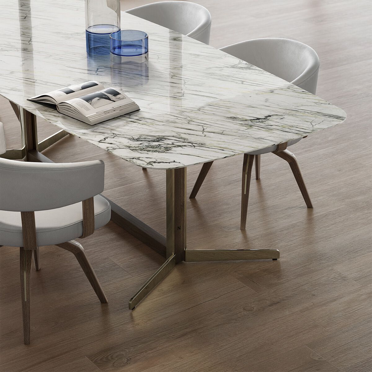 Кожаный поворотный стул Natuzzi Italia VALLE ARCH-00139279 - Вид №3