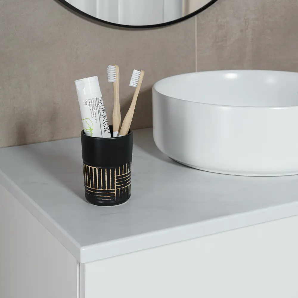 VERRAN Jamaa — керамический стакан для зубных щеток в элегантном черном цвете 89384105 STLM-1568161 - Вид №4