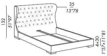 Meridiani Двуспальная кровать из кожи с тафтинговым изголовьем sun-id-1477573 - Вид №3
