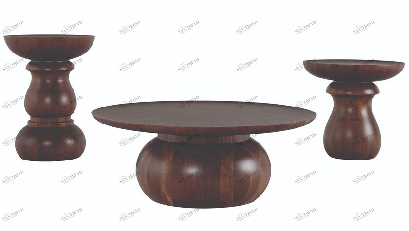 Roche Bobois Круглый журнальный столик из акации Globe trotter sun-id-1412477