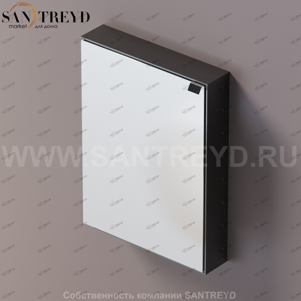 Agape 4x4 Шкаф с зеркалом 80 см в коробе из крашеного алюминия черный A4X4290HE