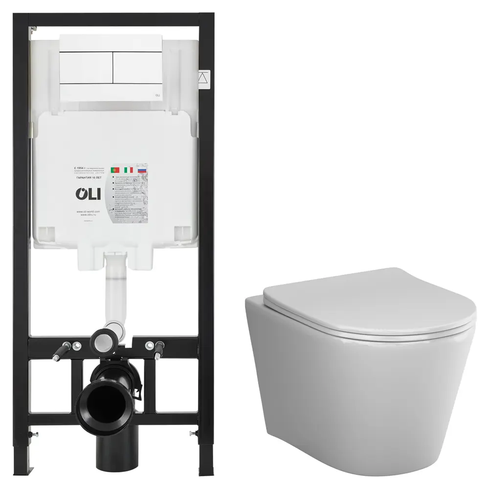 Комплект инсталляции Oli 80 Eco с безободковым унитазом AM.PM Flash STLM-2045118