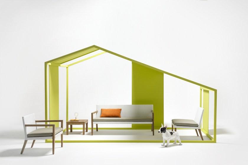 Il Giardino di Legno Низкий квадратный деревянный столик для сада Savana 458 - Вид №1