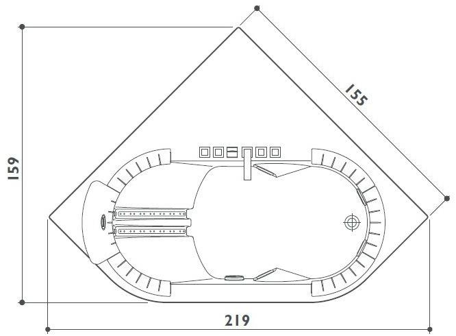 Jacuzzi® Угловая гидромассажная ванна J-sha sun-id-1386699 - Вид №2