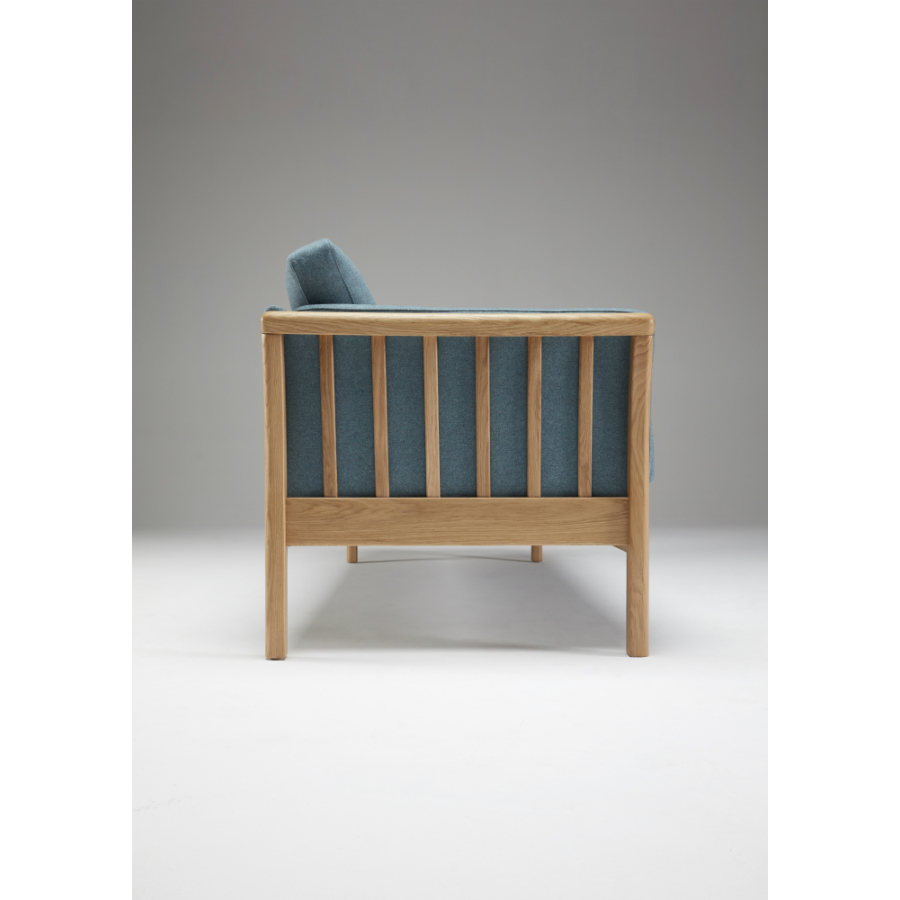 Диван трехместный Aya, цельный лакированный дуб, сине-зеленый Kragelund 12903202520 - Вид №3