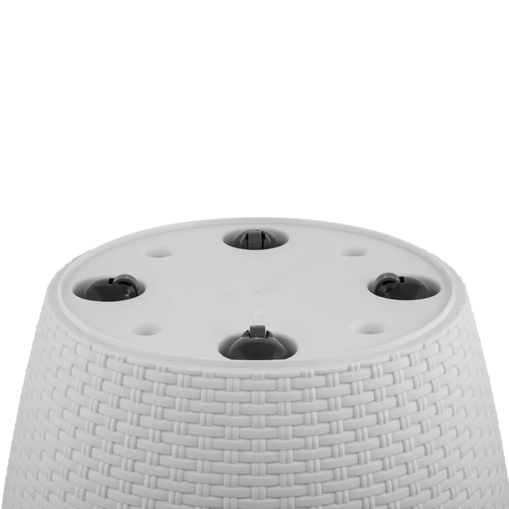 Кашпо для цветов Ingreen Rattan ø47 h47 см v50 л пластик белоснежный жасмин STLM-2069853 - Вид №4