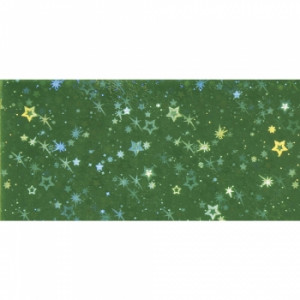 3142413 Пластина воска фольгированная "Звездное небо", размер 20х10 см, уп. 1 шт, цвет темно-зеленый