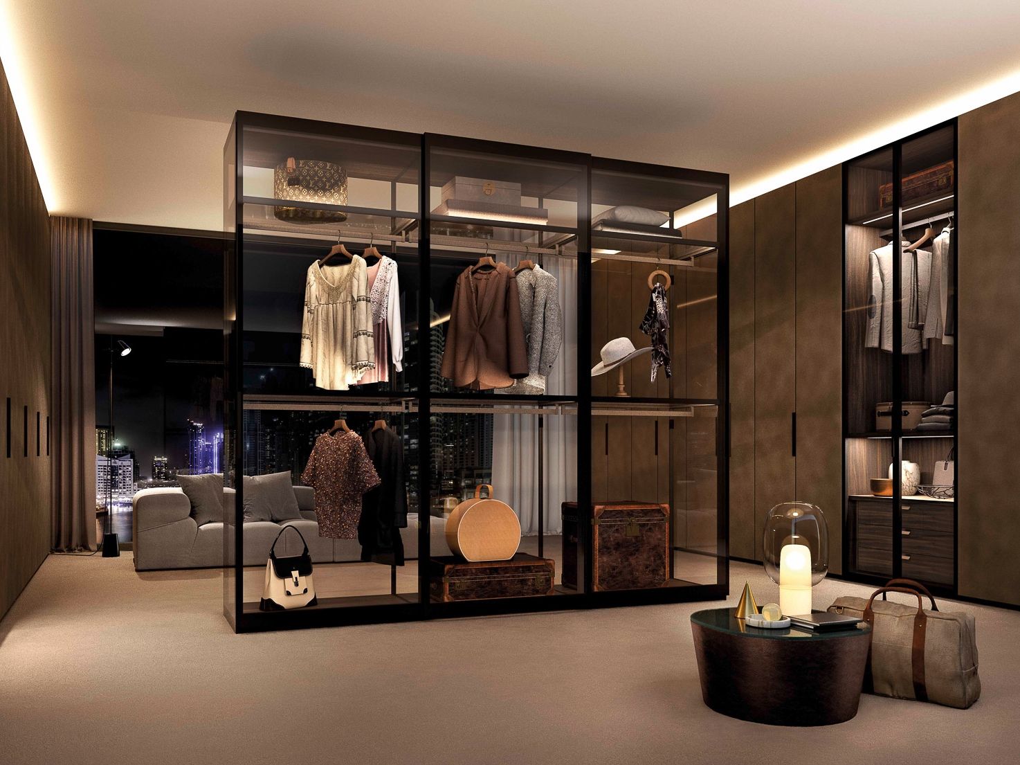 Алюминиевый и стеклянный секционный шкаф Olivieri GLASS ARCH-00004483 - Вид №6