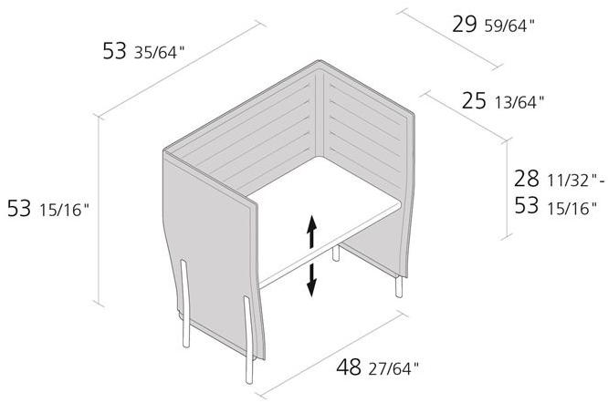 Alias Индивидуальное рабочее место с звукопоглощающими перегородками Eleven high desk sun-id-1345428 - Вид №15