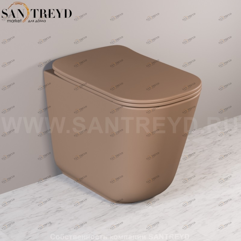 511888 Приставной унитаз напольный Коричневый Kerasan Tribeca Италия