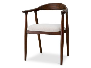 Стул из ткани и дерева с открытой спинкой