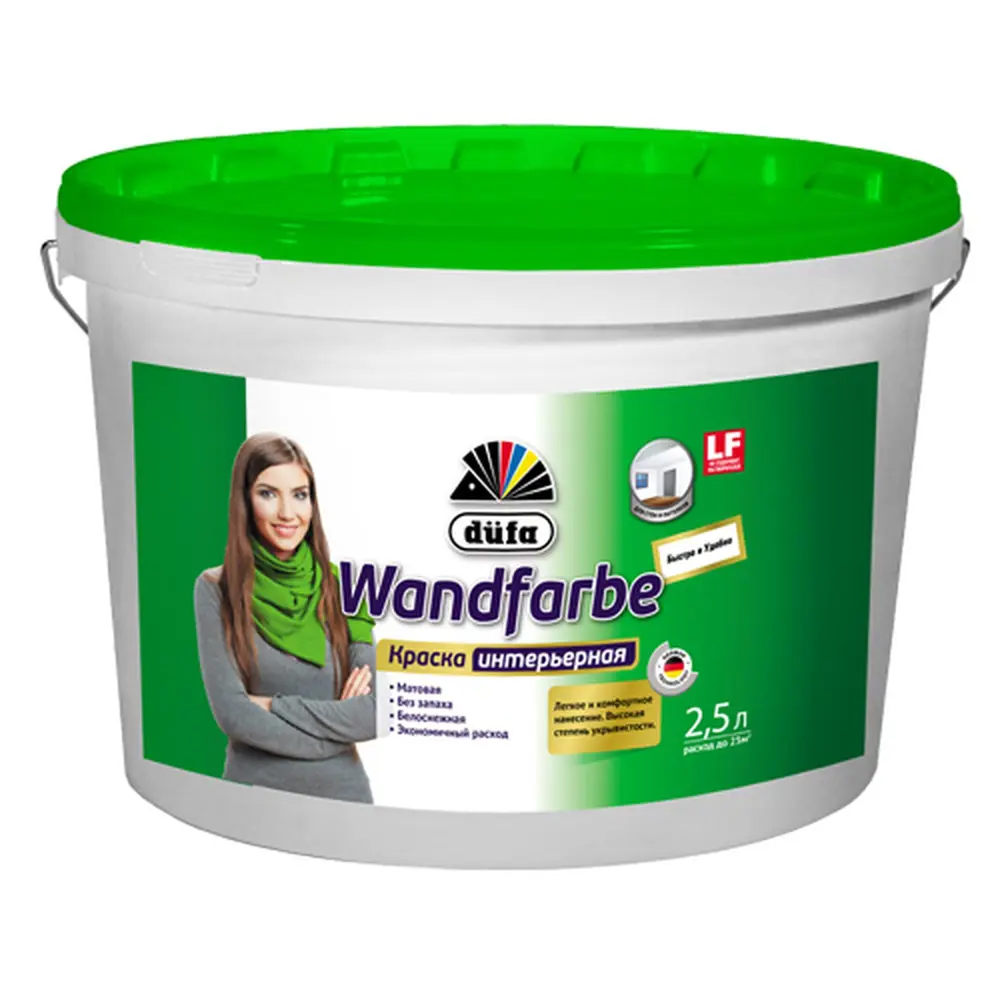Краска водно-дисперсионная Dufa Wand Farbe RD 1a 2.5 л STLM-2125839