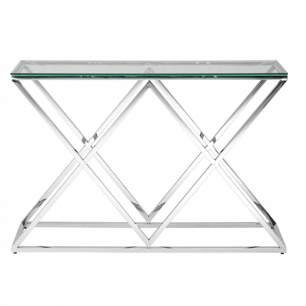 Консоль стеклянная 115х30 см прозрачная с серебром "Инсигния" STOOL GROUP  00-3881886 Серебро  - Вид №3