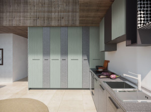 Встроенная кухня с ручками