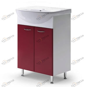 Тумба Уют 60 /красная/ с умывальником Уют 60 RUNO 2313141