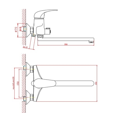 Orange Archi M55-211cr однорычажный смеситель для ванны/душа Хром sun-id-1517099 - Вид №1