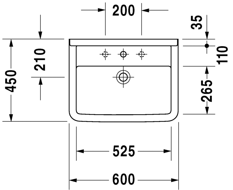 0300600030 Подвесная раковина настенная овальная Duravit Starck 3 - Вид №6