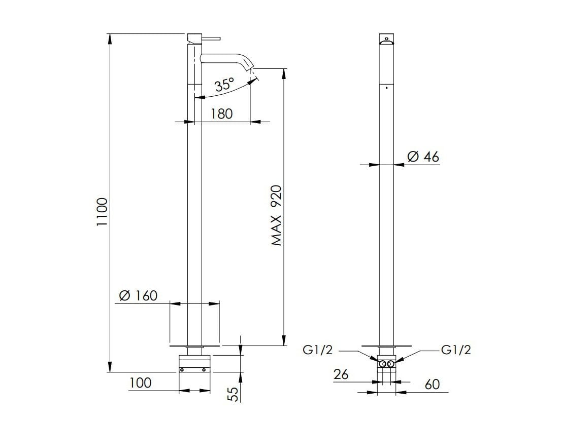 Однорычажный смеситель для раковины Rubinetterie Mariani Next ARCH-00097321 - Вид №2