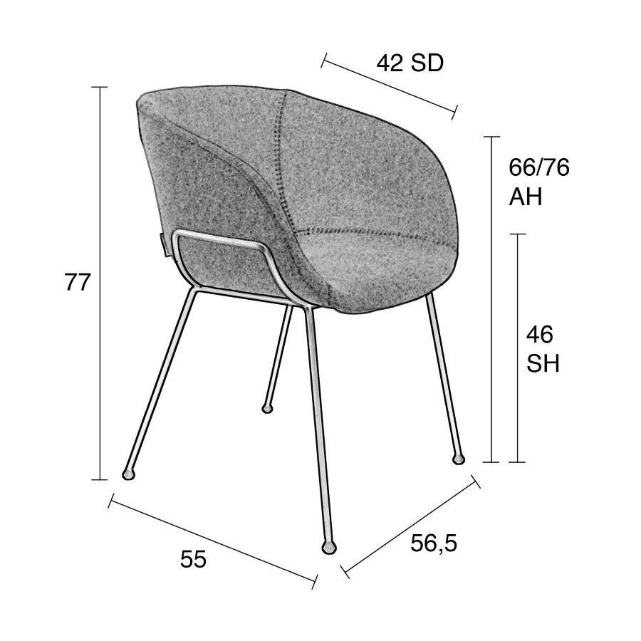 Кресло Feston коричневое Zuiver 1200147 - Вид №13