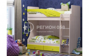 92629-7 Двухъярусная кровать Бемби МДФ (фасад 3D) Регион 58