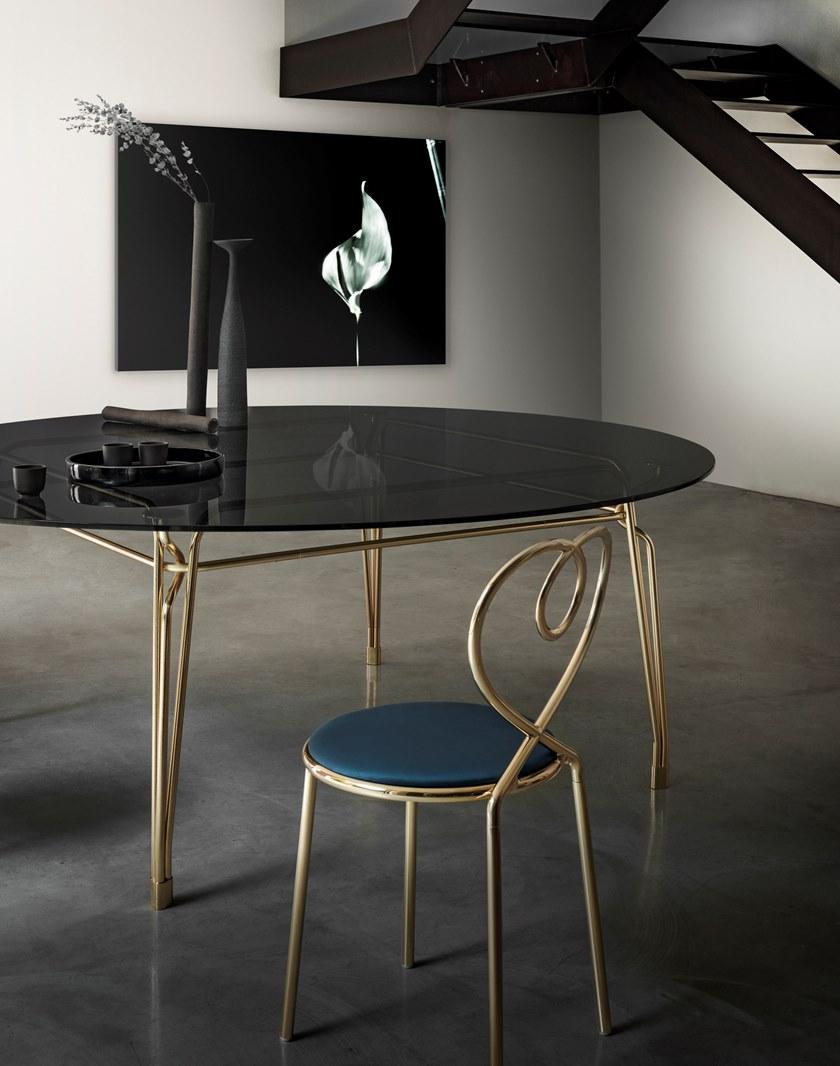 GHIDINI1961 Стул из латуни с обивкой  Nz201pb102-0201  - Вид №2