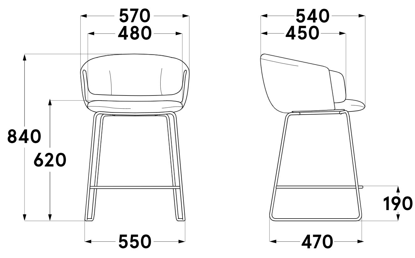 Высокий табурет из ткани MDD COLLAR ARCH-00153163 - Вид №9